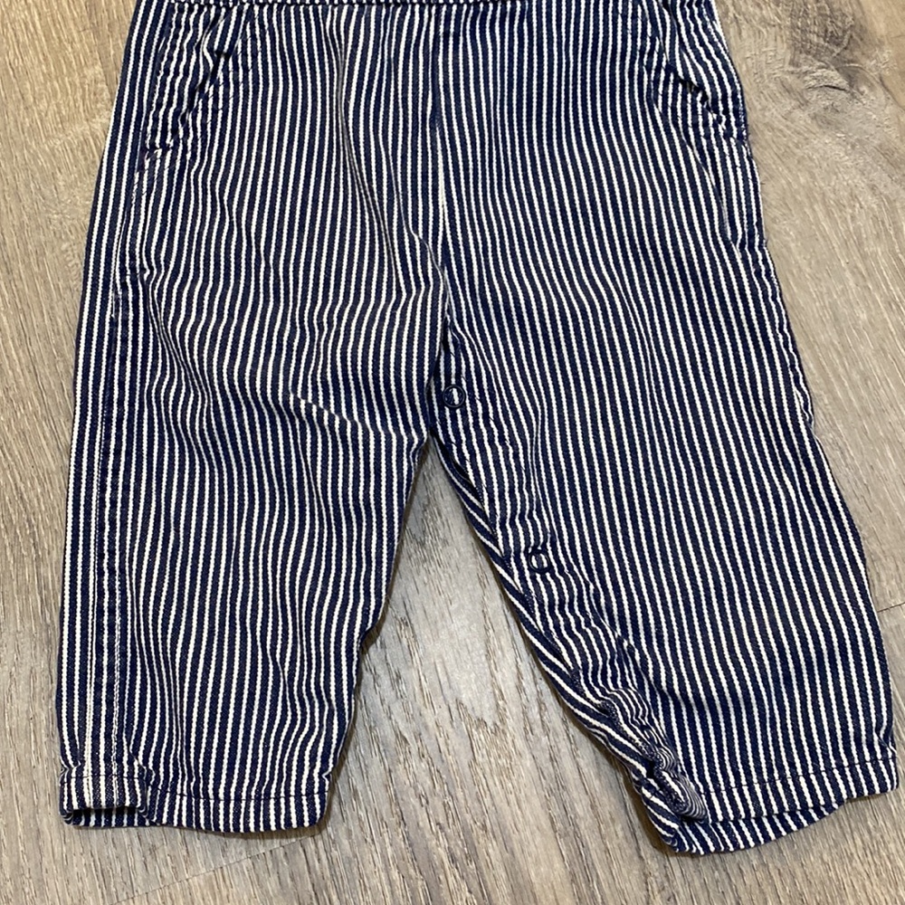 Vintage OshKosh B'gosh Blue Striped Kids Overalls - Picture 4 of 6